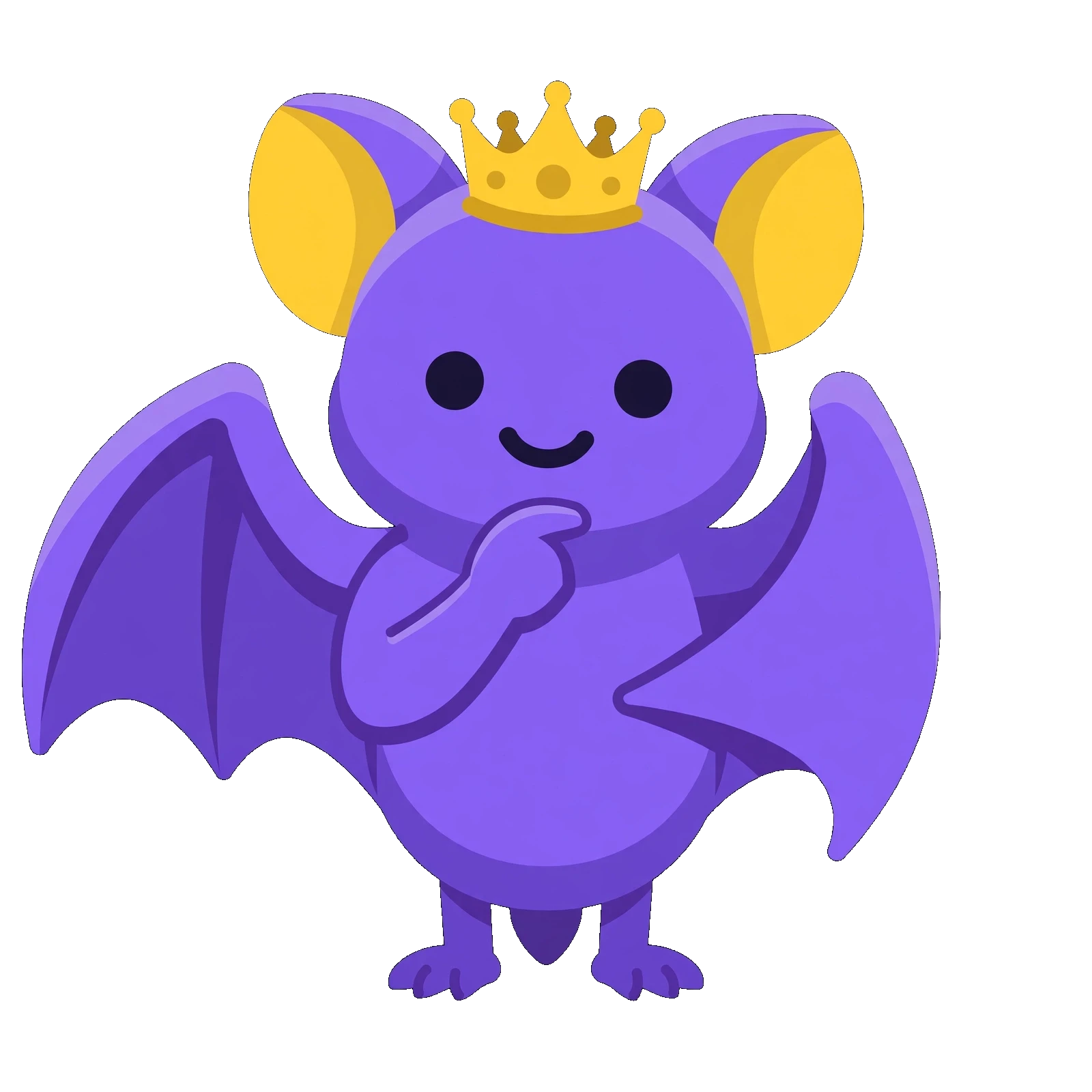 Pip the bat wearing a golden crown