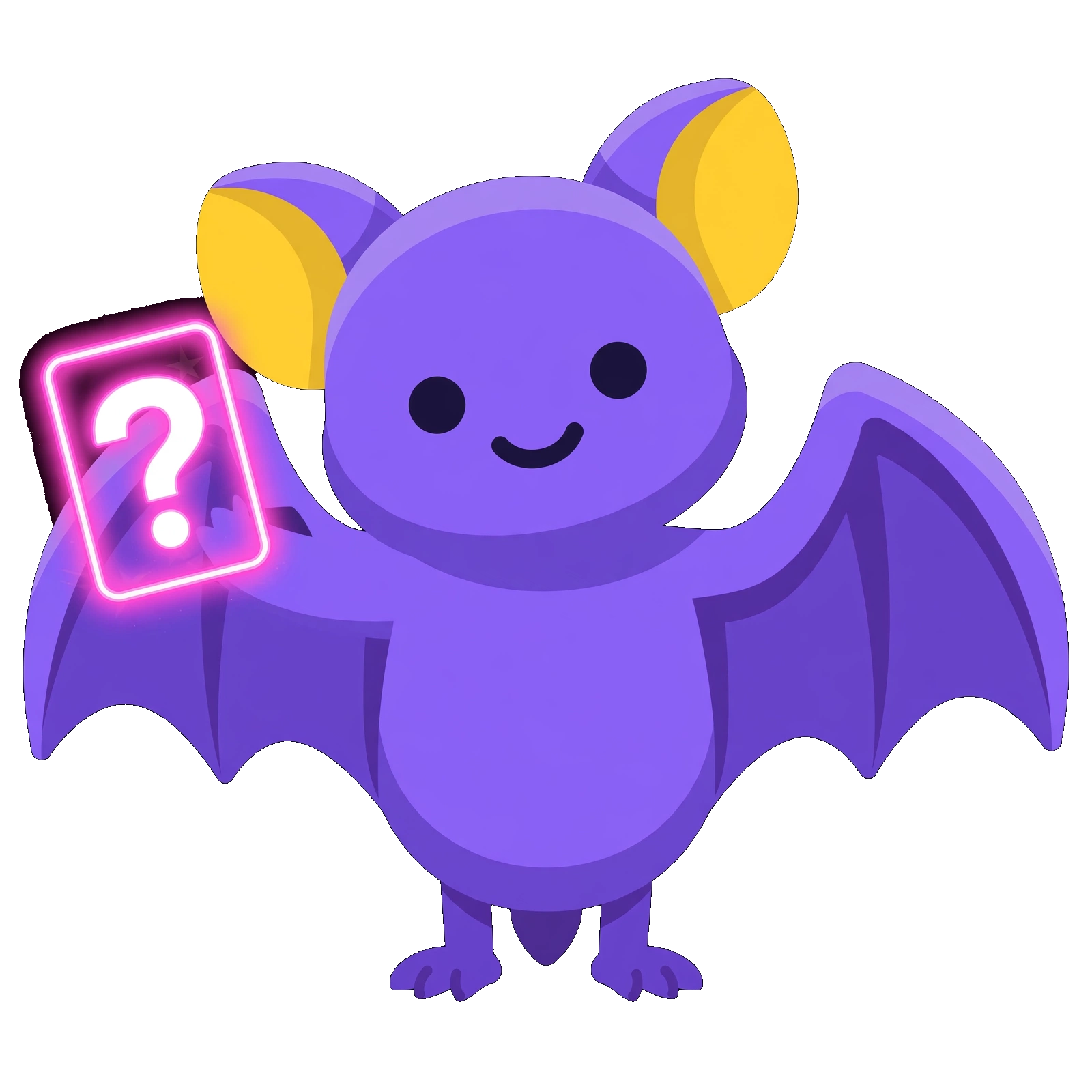 Pip the bat hosting a neon quiz show