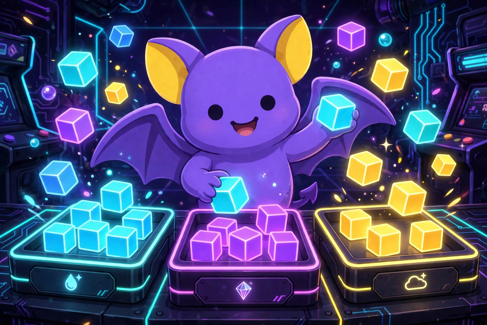 Pip the bat sorting word game tiles